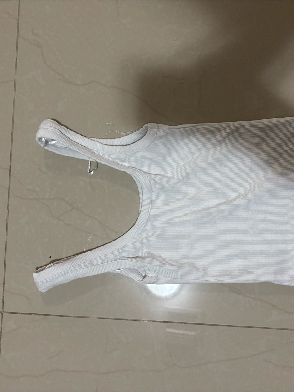 Zara White Ribbed Rhinestone Tank - Picture 3 of 3